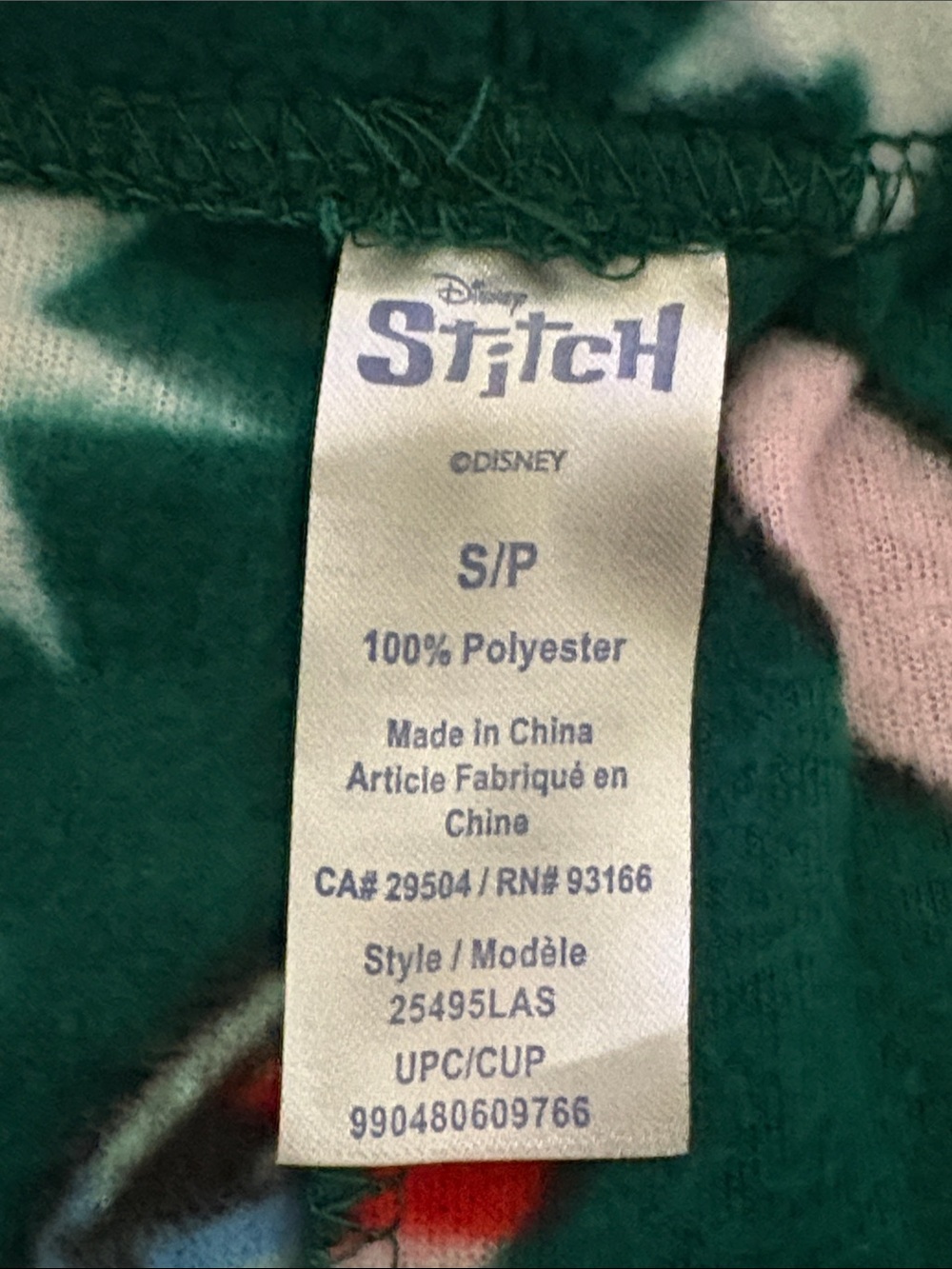 Disney Stitch Fleece Holiday Candy Cane PJ Set Green Red Blue - Picture 12 of 12